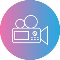 Camera Line Gradient Circle Icon vector