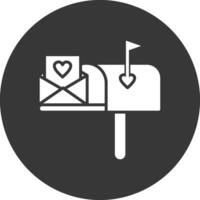 Mailbox Glyph Inverted Icon vector