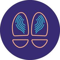 Footprint Line Two Color Circle Icon vector