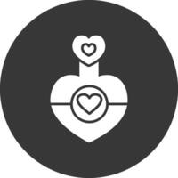 amor poción glifo invertido icono vector