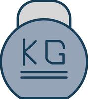 Weight Line Filled Grey Icon vector