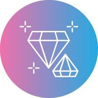 Diamond Line Gradient Circle Icon vector