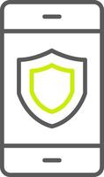 icono de línea de seguridad de dos colores vector