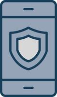 Security Line Filled Grey Icon vector