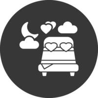 Night Glyph Inverted Icon vector