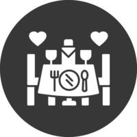 Wedding Dinner Glyph Inverted Icon vector