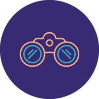 Binoculars Line Two Color Circle Icon vector