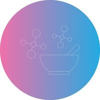 Bowl Line Gradient Circle Icon vector