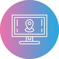 Monitor Line Gradient Circle Icon vector