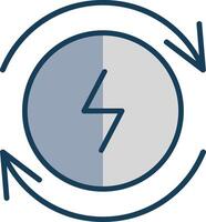 Electricity Line Filled Grey Icon vector