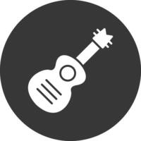 icono de glifo de guitarra invertido vector