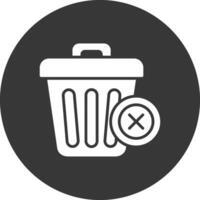 Delete Glyph Inverted Icon vector