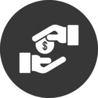 Donation Glyph Inverted Icon vector