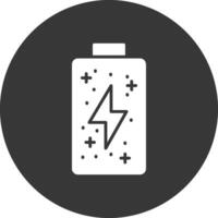 Battery Glyph Inverted Icon vector