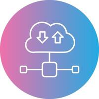 Cloud Line Gradient Circle Icon vector