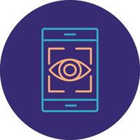Eye Recognition Line Two Color Circle Icon vector