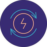 Electricity Line Two Color Circle Icon vector