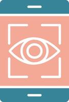 Eye Recognition Glyph Two Color Icon vector