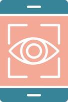 Eye Recognition Glyph Two Color Icon vector