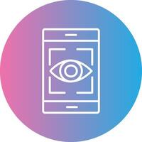 Eye Recognition Line Gradient Circle Icon vector