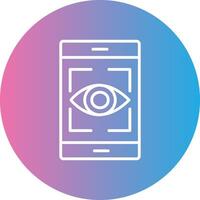 Eye Recognition Line Gradient Circle Icon vector