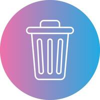 Dustbin Line Gradient Circle Icon vector