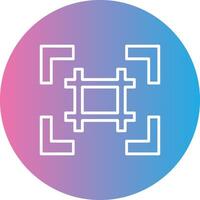 Grid Line Gradient Circle Icon vector