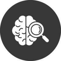 Brain Glyph Inverted Icon vector