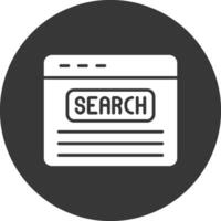 Search Bar Glyph Inverted Icon vector