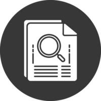 Files Glyph Inverted Icon vector