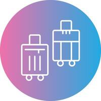 Suitcases Line Gradient Circle Icon vector