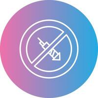 No Firework Line Gradient Circle Icon vector