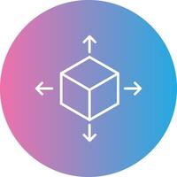 cubo línea degradado circulo icono vector