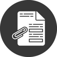 icono de glifo de documento invertido vector