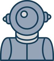 Astronaut Line Filled Grey Icon vector