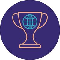 World Line Two Color Circle Icon vector
