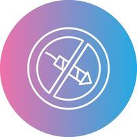 No Firework Line Gradient Circle Icon vector