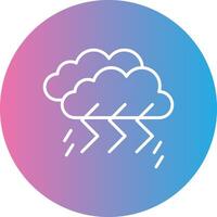 Thunder and Lighning Line Gradient Circle Icon vector