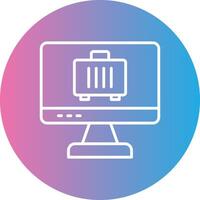 Computer Line Gradient Circle Icon vector