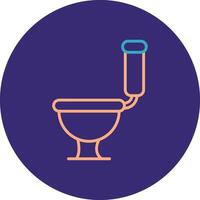 Toilet Line Two Color Circle Icon vector