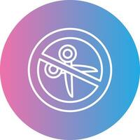 No Scissors Line Gradient Circle Icon vector
