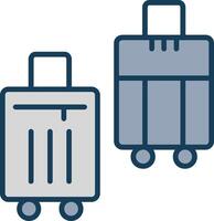 Suitcases Line Filled Grey Icon vector