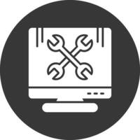 Repair Glyph Inverted Icon vector