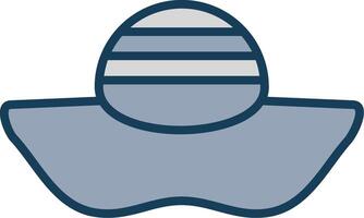 Sun Hat Line Filled Grey Icon vector