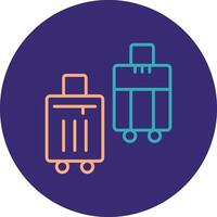 Suitcases Line Two Color Circle Icon vector