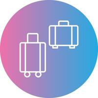 Suitcases Line Gradient Circle Icon vector