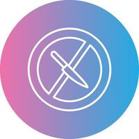 No Knife Line Gradient Circle Icon vector