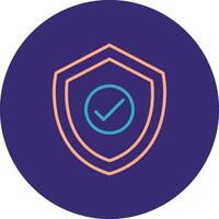 Protection Line Two Color Circle Icon vector