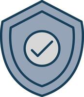Protection Line Filled Grey Icon vector