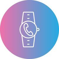 Incoming Call Line Gradient Circle Icon vector